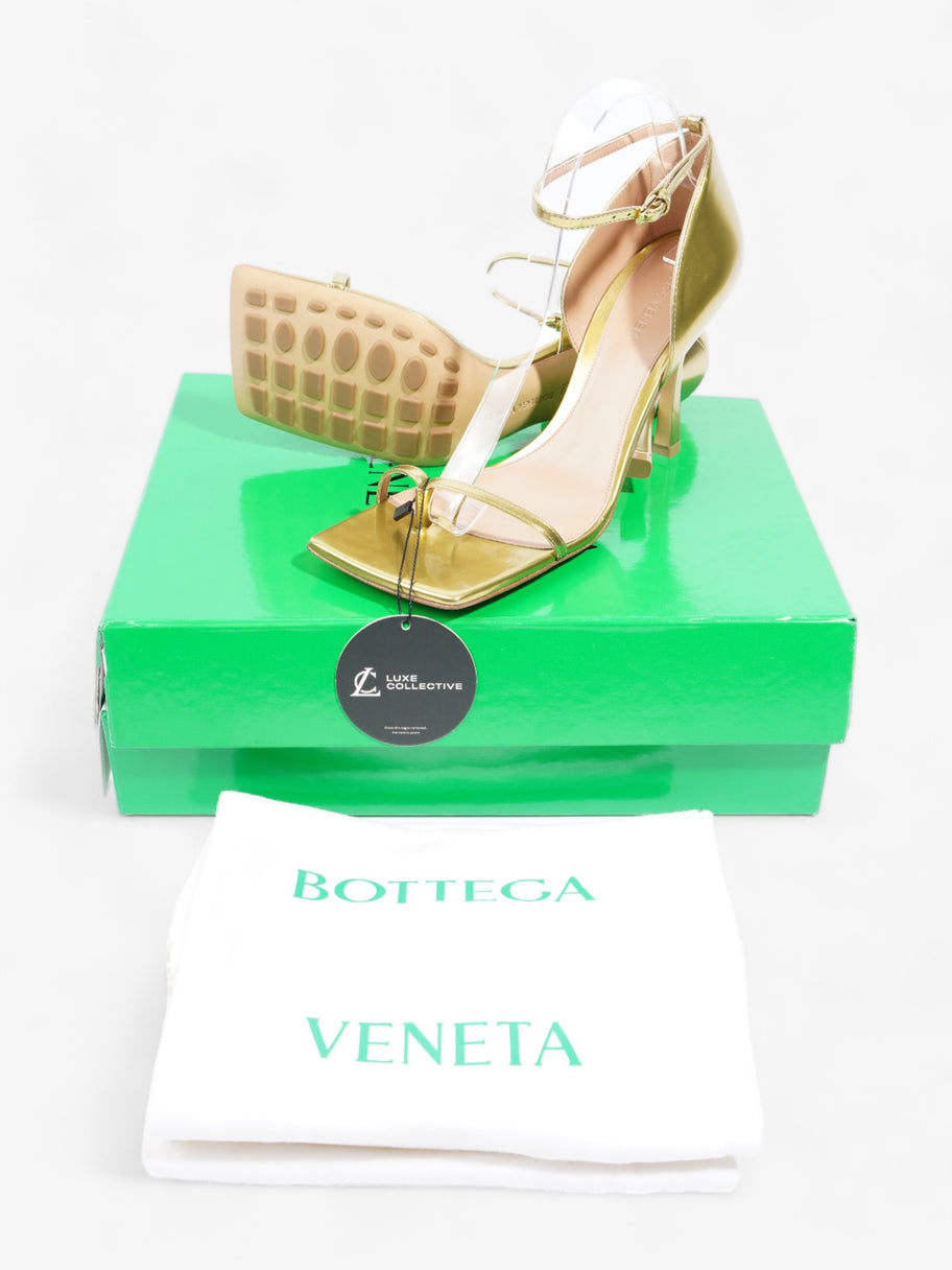 Bottega Veneta Stretch Strap Sandal 90 Gold Leather EU 39.5 UK 6.5 Image 10