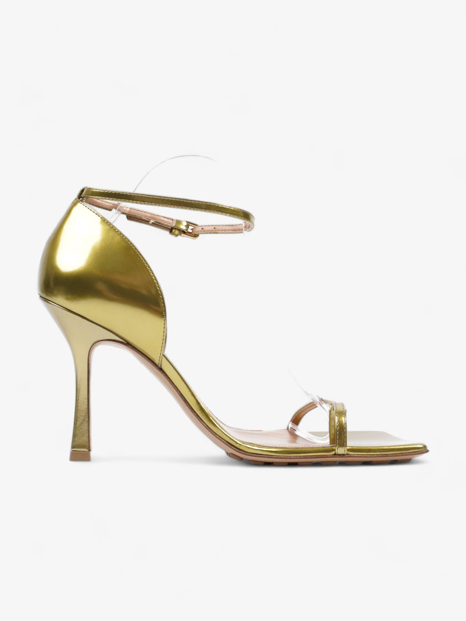 Bottega Veneta Stretch Strap Sandal 90 Gold Leather EU 39.5 UK 6.5 Image 4