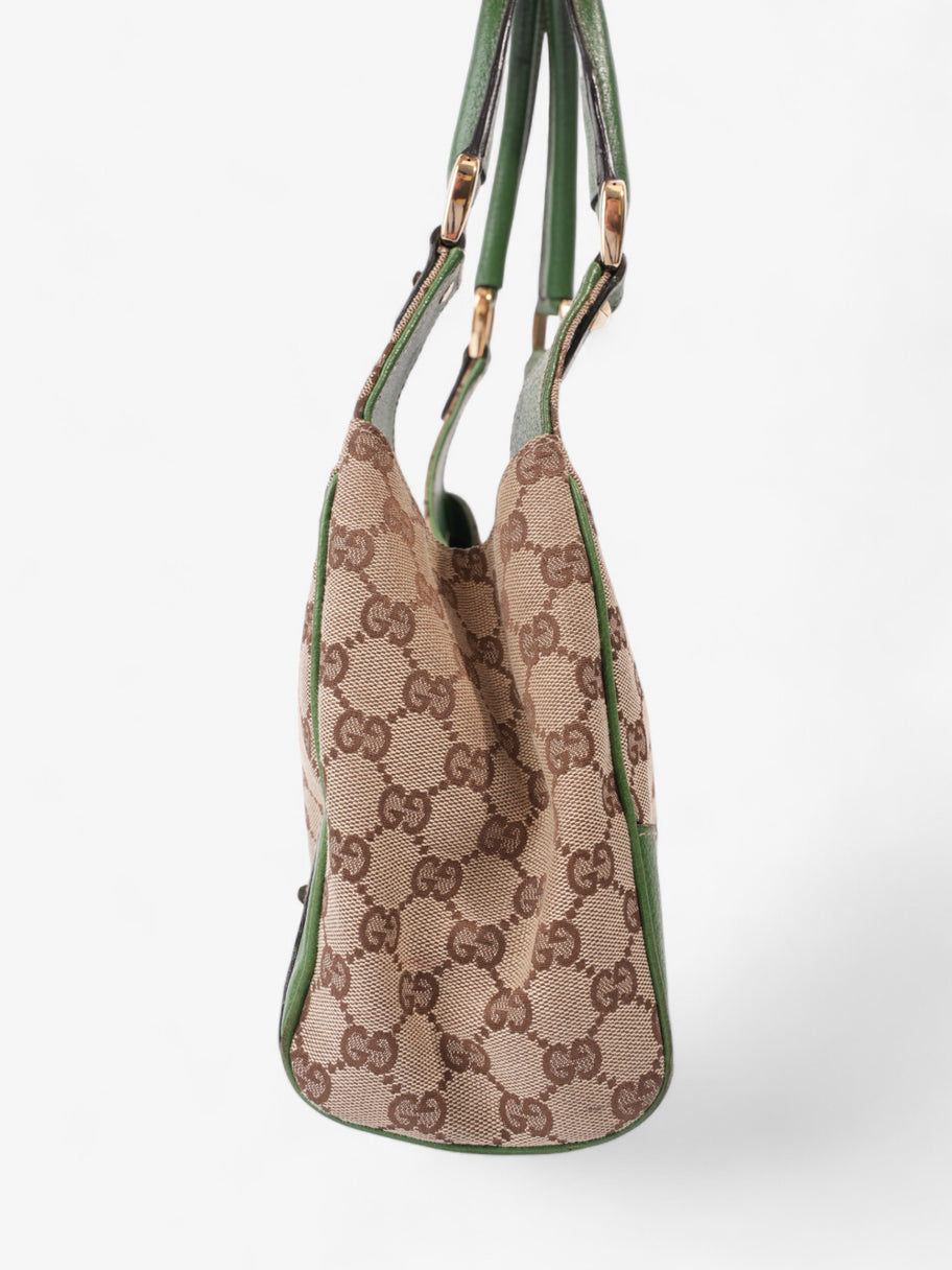 Gucci Jackie Beige And Ebony GG Supreme / Green Canvas Image 3