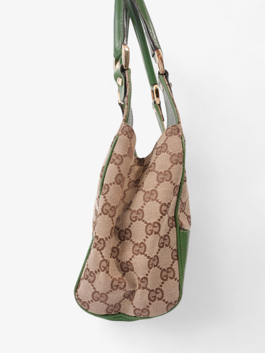 Gucci Jackie Beige And Ebony GG Supreme / Green Canvas Image 5