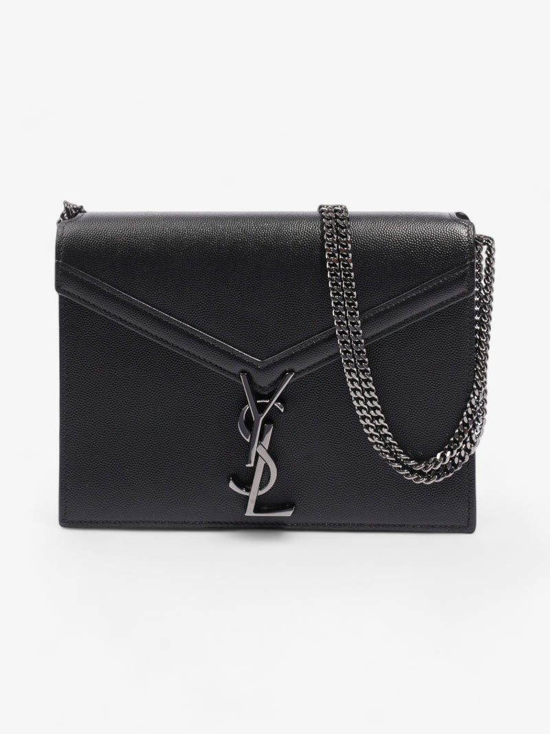  Saint Laurent Cassandra Chain Wallet Black Calfskin Leather