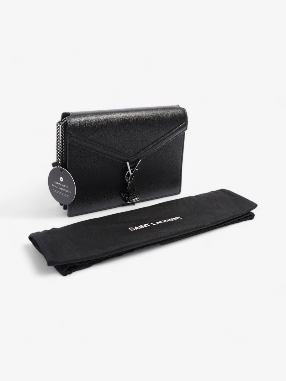 Saint Laurent Cassandra Chain Wallet Black Calfskin Leather Image 11