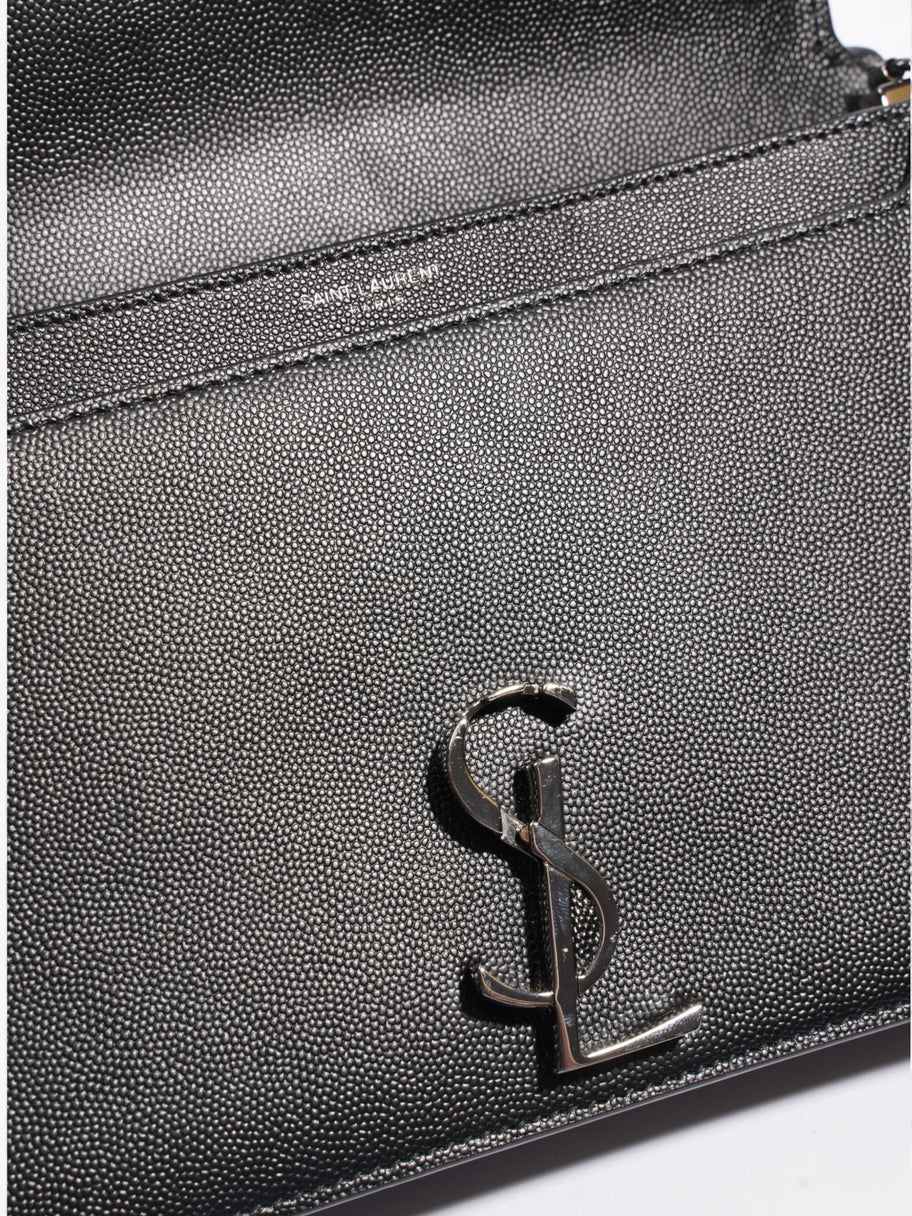 Saint Laurent Cassandra Chain Wallet Black Calfskin Leather Image 8