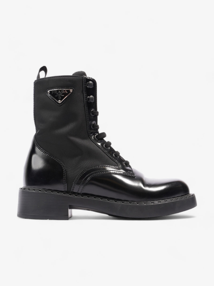 Prada Brushed-leather and Re-Nylon Boots Black Re Nylon EU 38 UK 5 Image 1