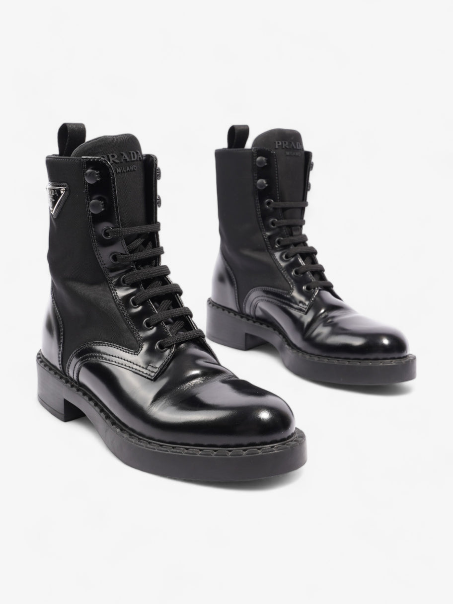 Prada Brushed-leather and Re-Nylon Boots Black Re Nylon EU 38 UK 5 Image 2