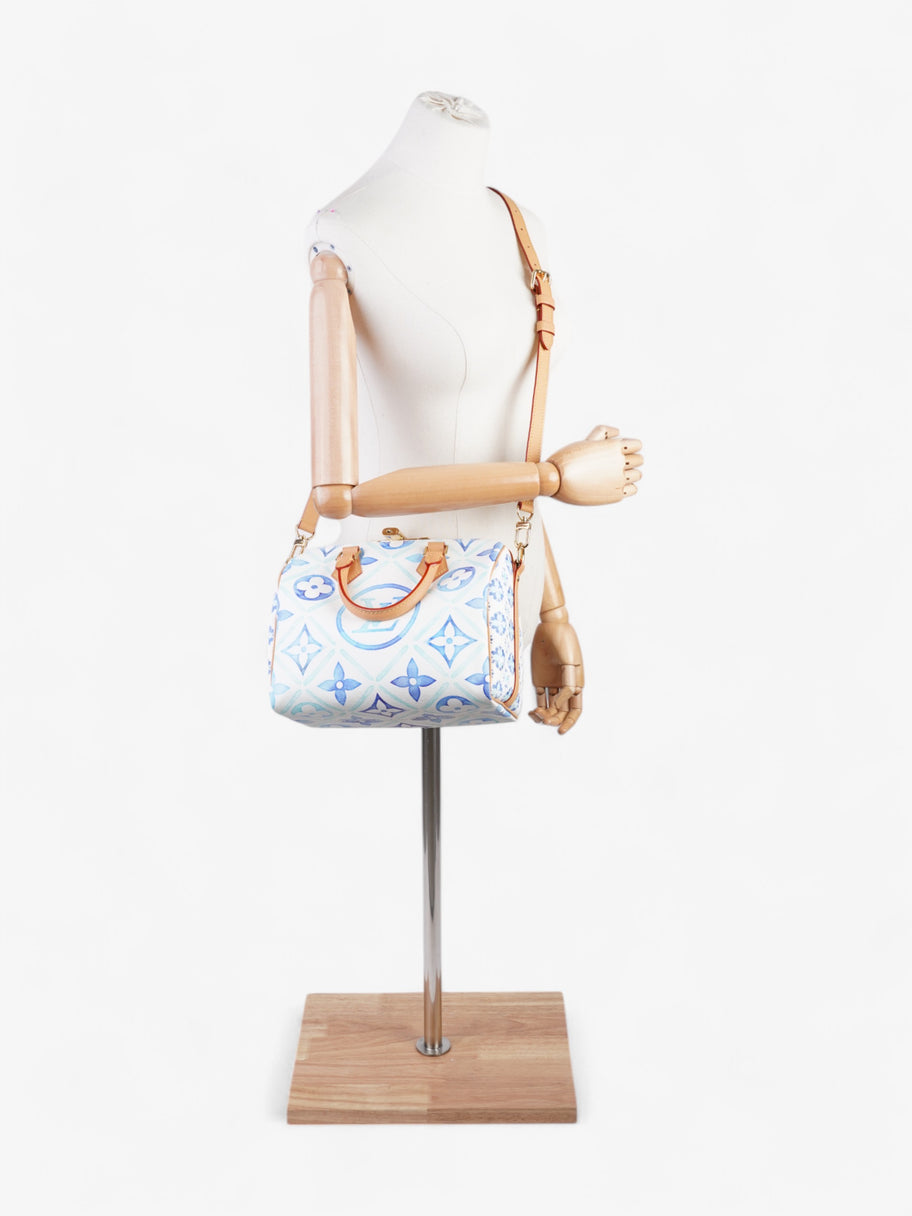 Louis Vuitton LV By The Pool Speedy Bandoulière Lagoon Blue / White Coated Canvas 25 Image 2