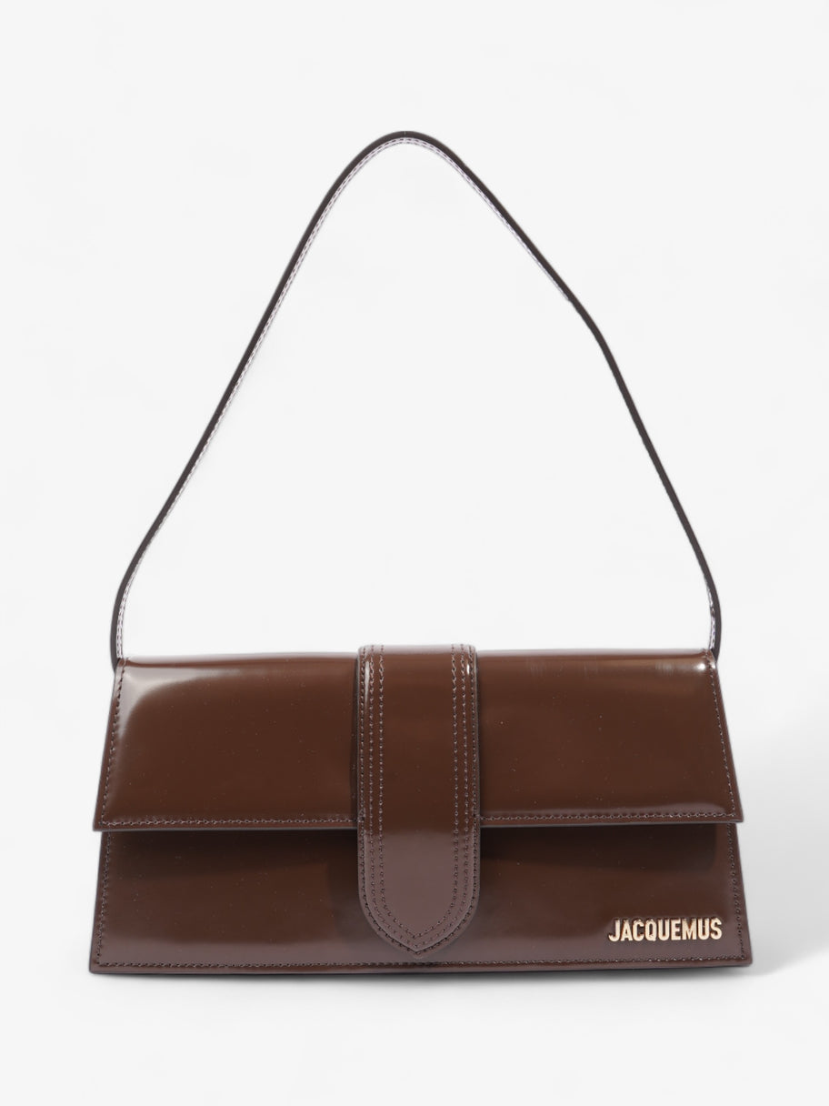 Jacquemus Le Bambino Long Midnight Brown Patent Leather Image 1