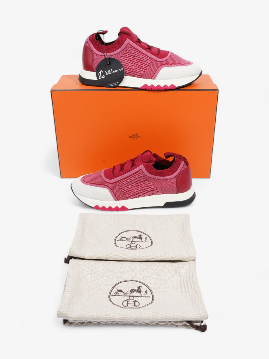 Hermes Addict Sneakers Maroon  / Pink / Stone Knit EU 37 UK 4 Image 10