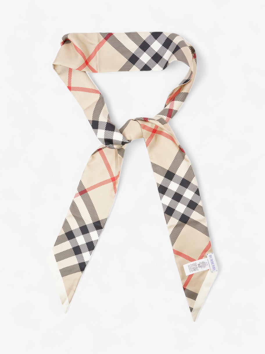 Burberry Vintage Reverse Skinny Scarf Archive Beige Silk Image 1