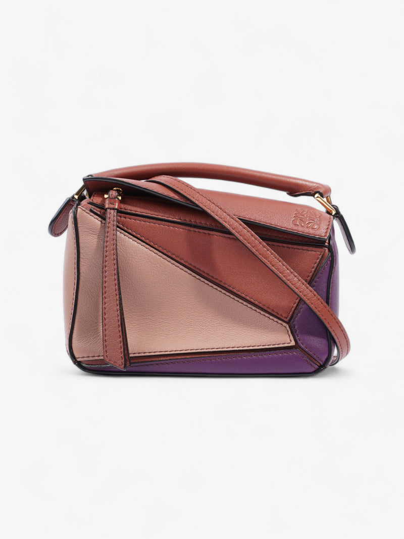  Loewe Puzzle Rust / Purple / Beige Leather Mini