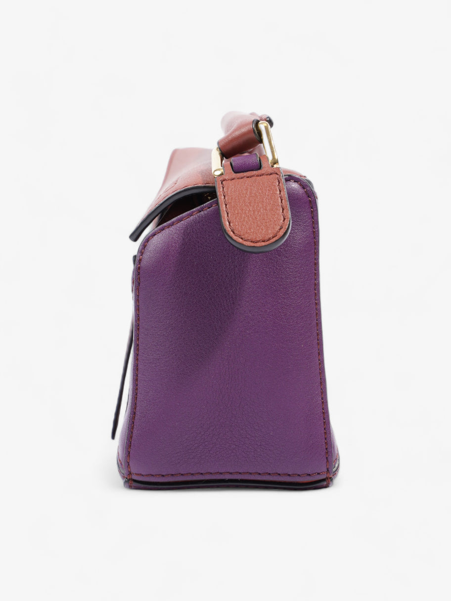 Loewe Puzzle Rust / Purple / Beige Leather Mini Image 3