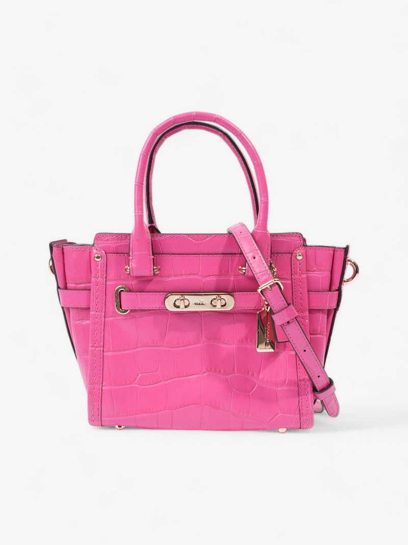  Coach Swagger Satchel Pink Embossed Leather 21