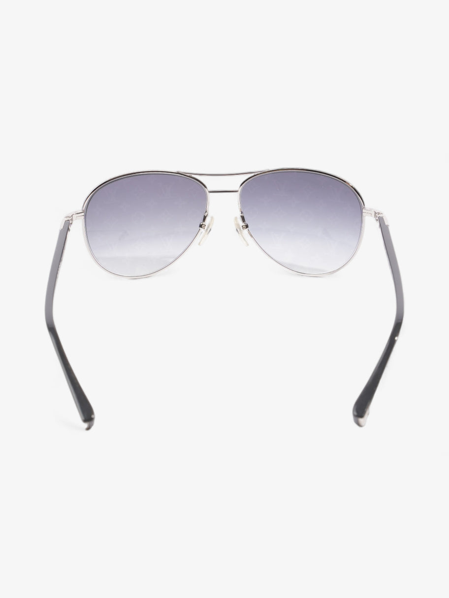 Louis Vuitton Aviator Monogram Sunglasses Silver / Grey Base Metal 135mm Image 3