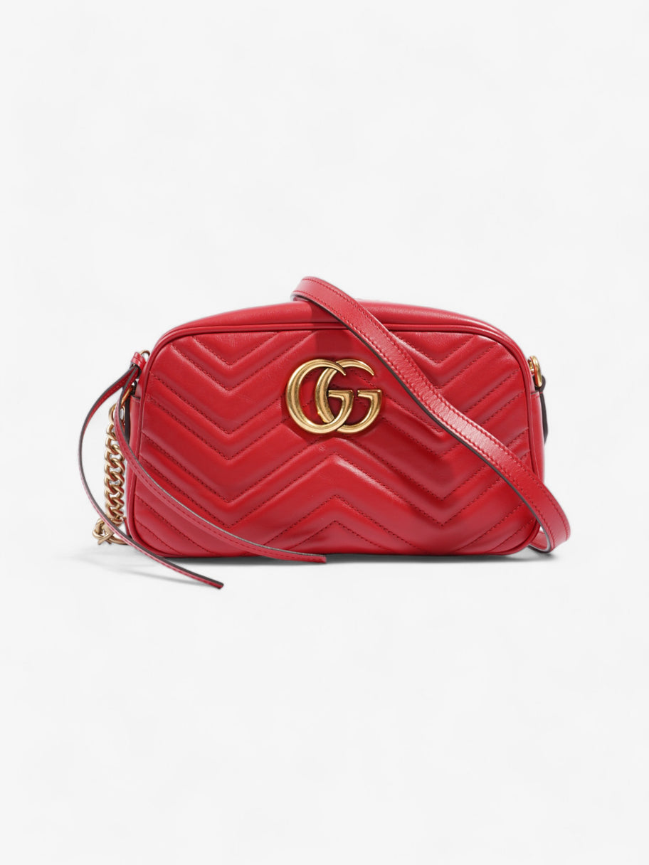 Gucci Marmont Zip Red Matelasse Leather Small Image 1