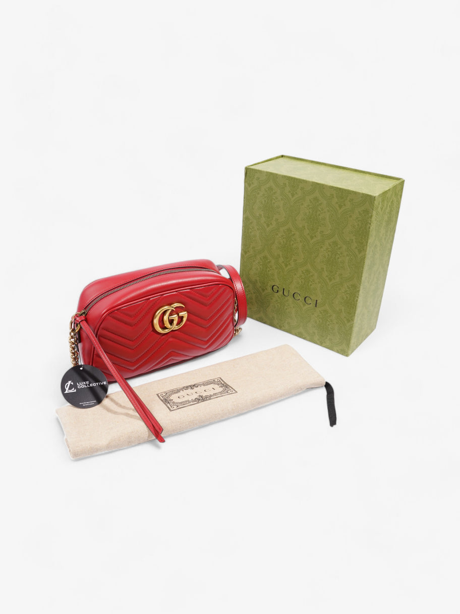 Gucci Marmont Zip Red Matelasse Leather Small Image 8