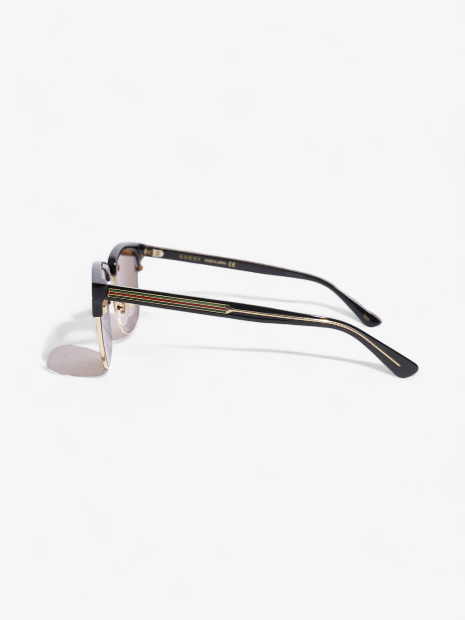 Rectangular Framed Sunglasses Black / Gold Acetate 145mm Image 2