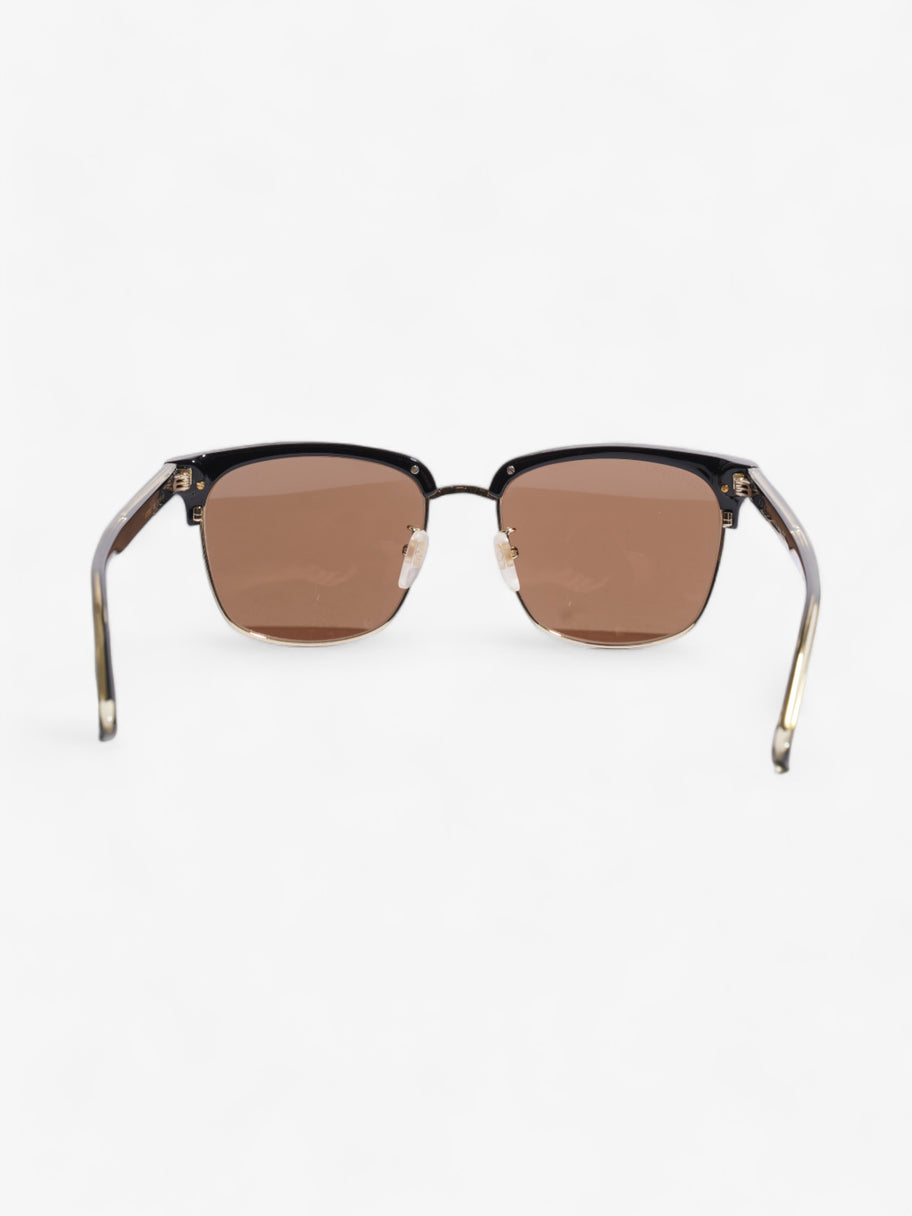 Rectangular Framed Sunglasses Black / Gold Acetate 145mm Image 3