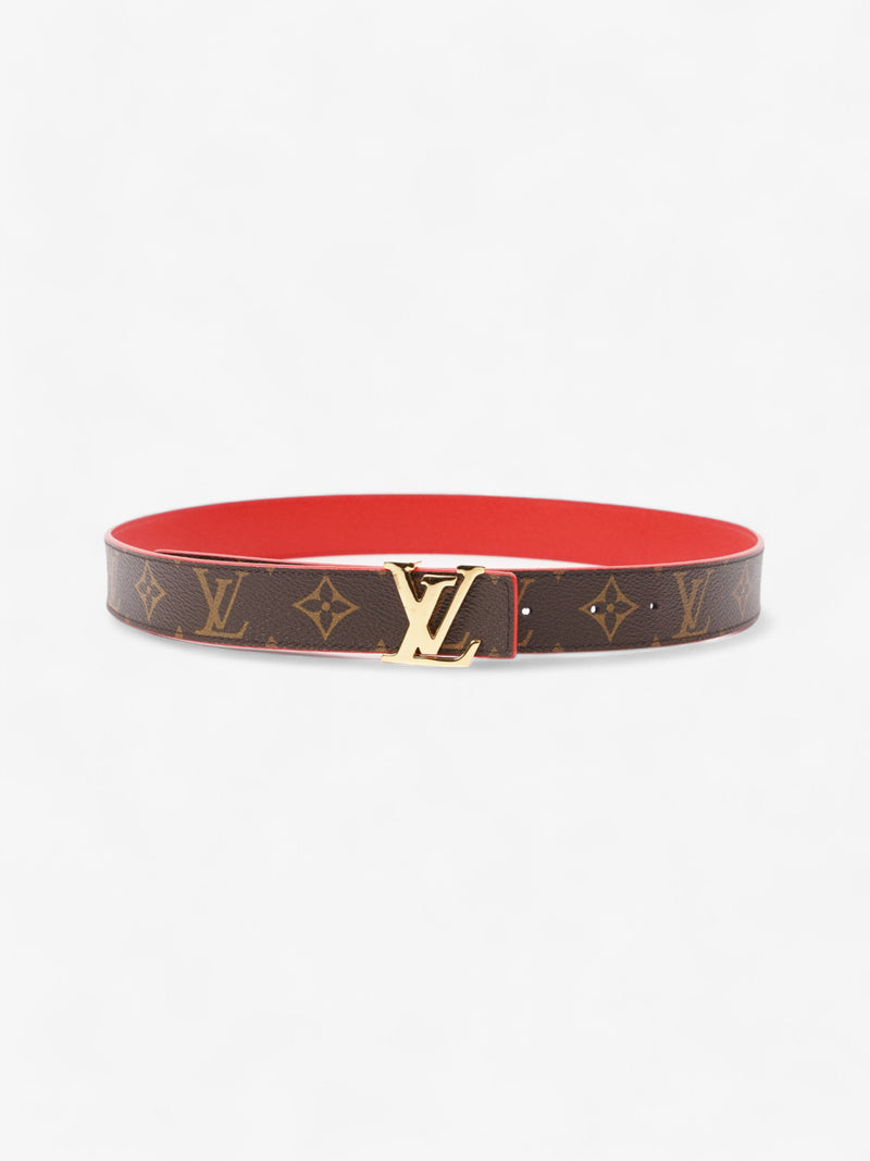  Louis Vuitton Initials Reversible Belt Monogram / Red Coated Canvas 80cm 32