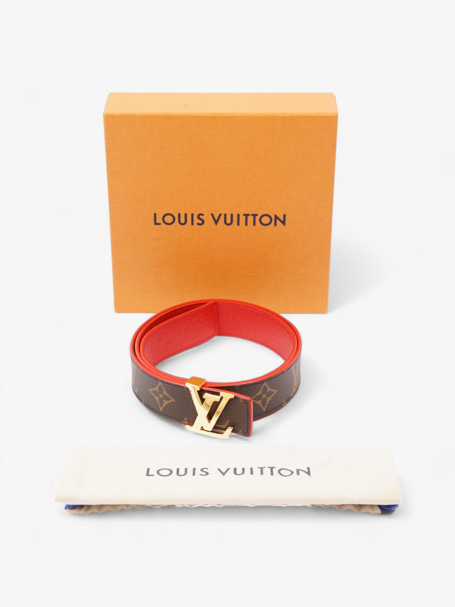 Louis Vuitton Initials Reversible Belt Monogram / Red Coated Canvas 80cm 32