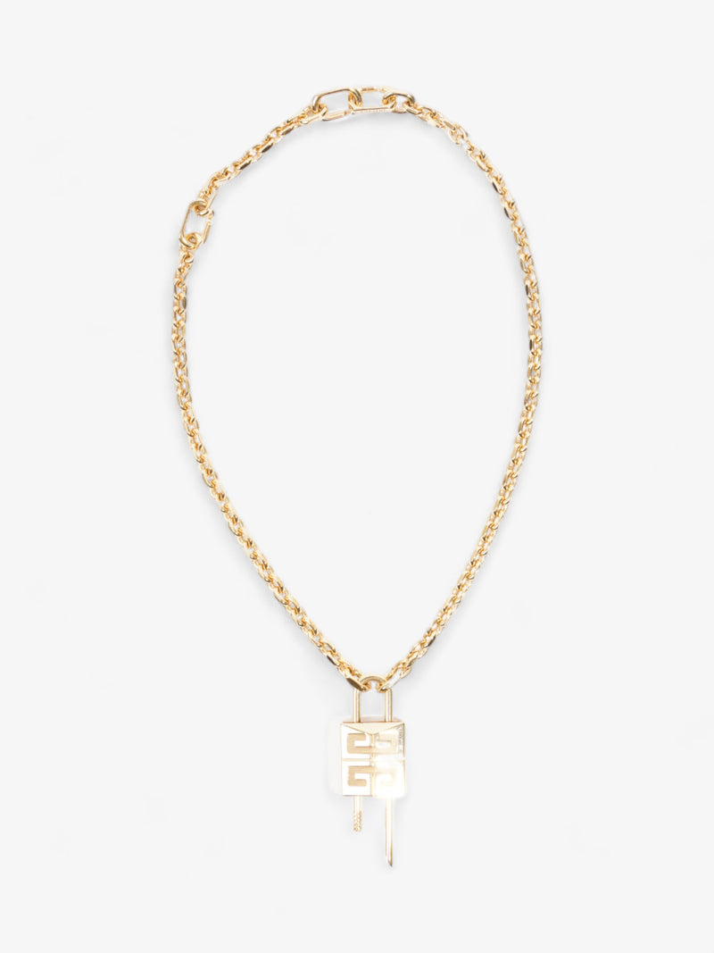  Givenchy 4G Padlock Necklace Gold Brass