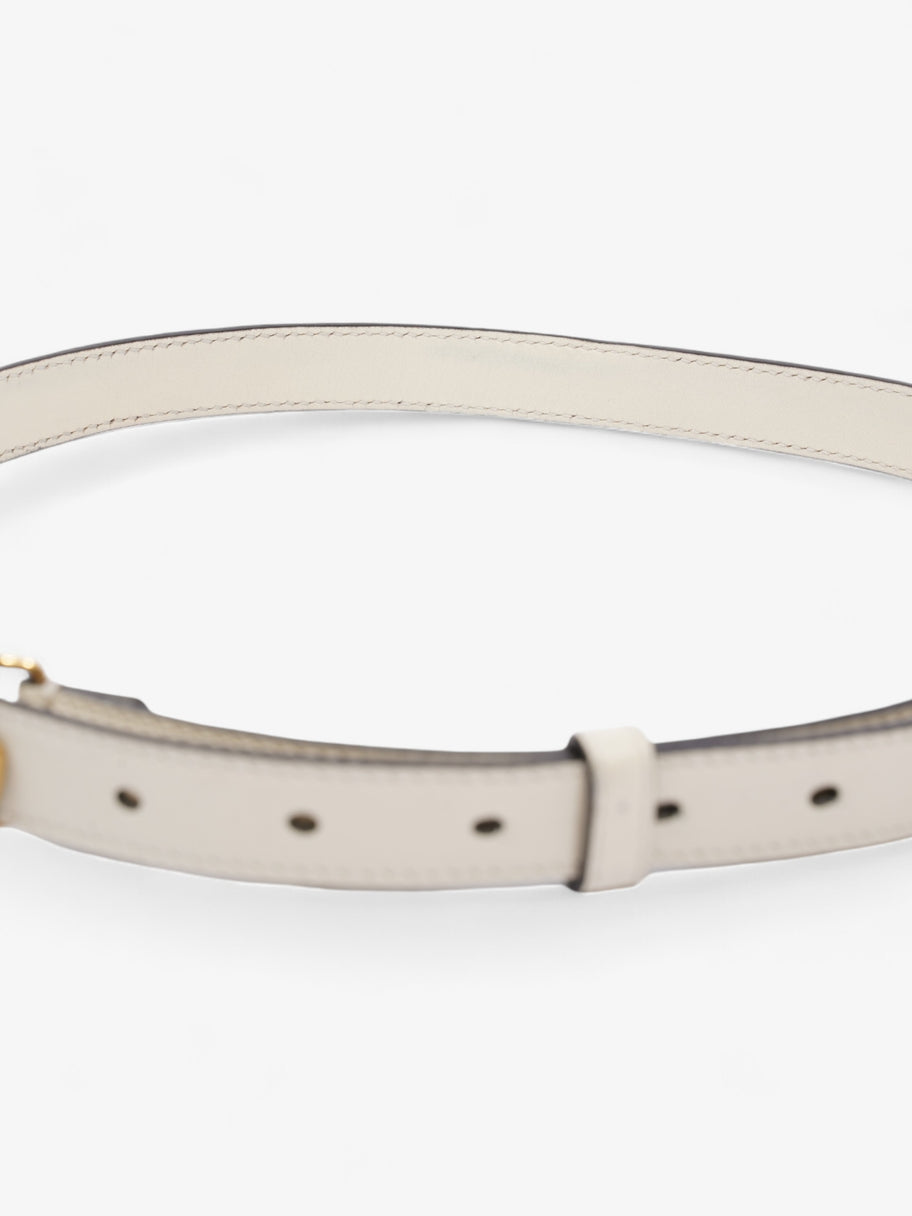 Gucci GG Marmont Thin Belt White / Gold Leather 80cm / 32