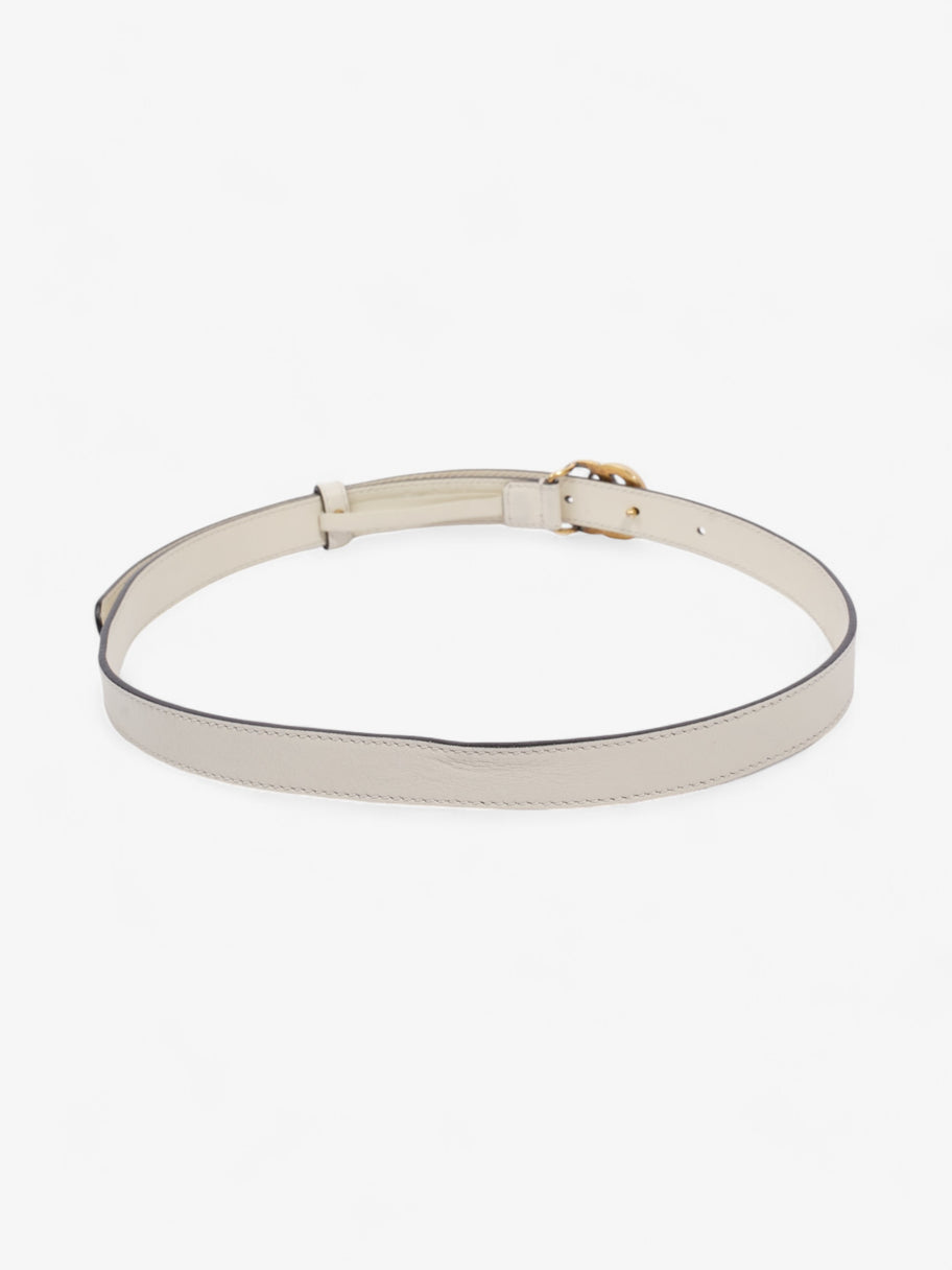 Gucci GG Marmont Thin Belt White / Gold Leather 80cm / 32