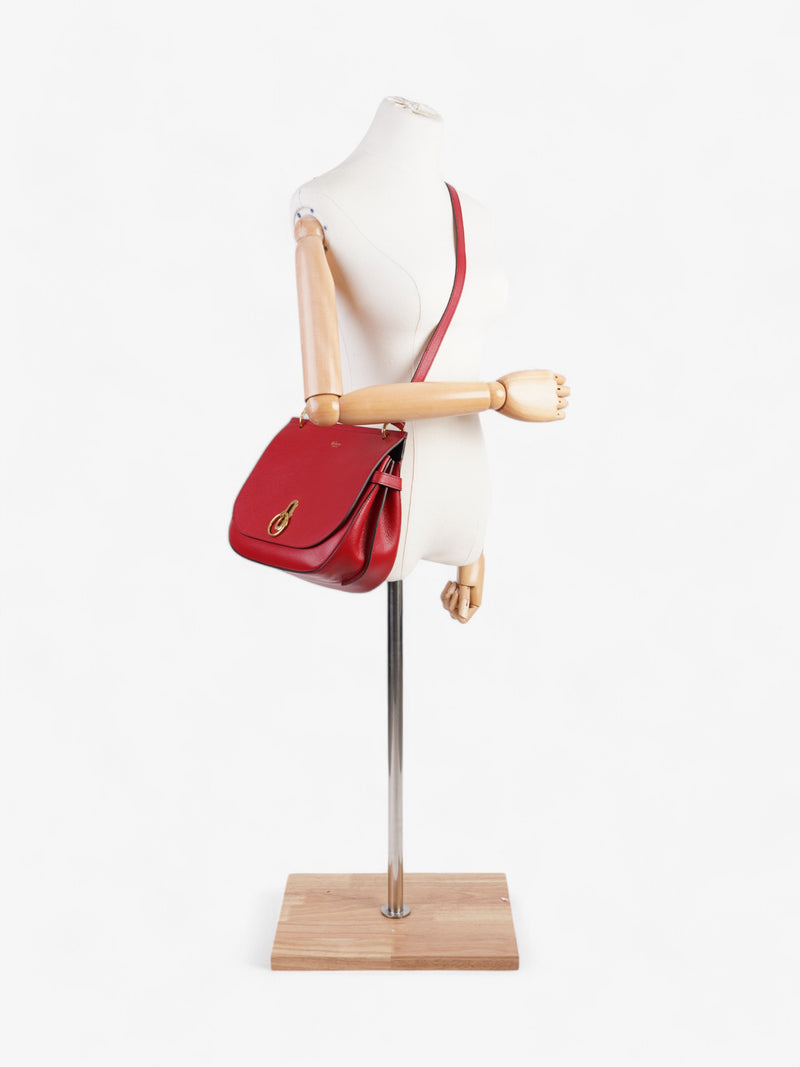  Mulberry Amberley Satchel Scarlet Red Grained Leather