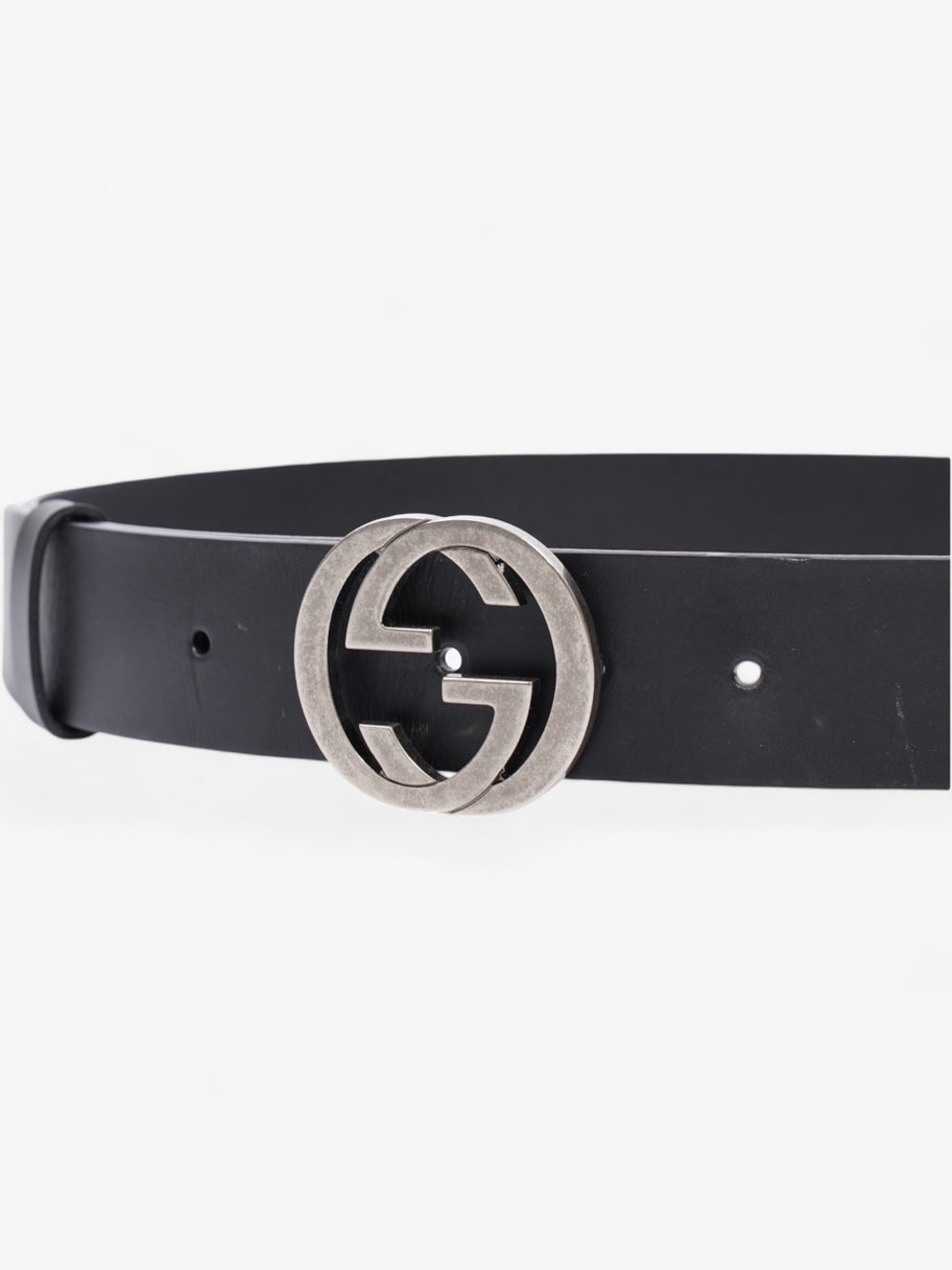 Gucci Interlocking G Belt Black / Silver Leather 80cm / 32