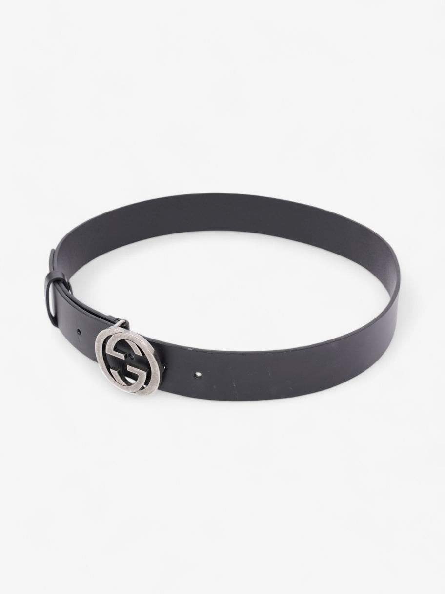 Gucci Interlocking G Belt Black / Silver Leather 80cm / 32