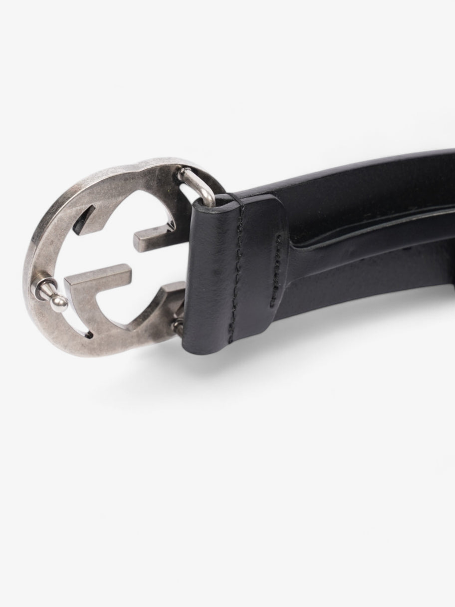 Gucci Interlocking G Belt Black / Silver Leather 80cm / 32