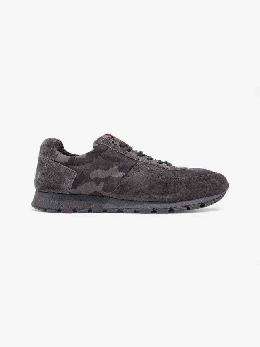 Prada Camo Sneakers Black / Grey / Khaki Suede EU 45 UK 11 Image 1