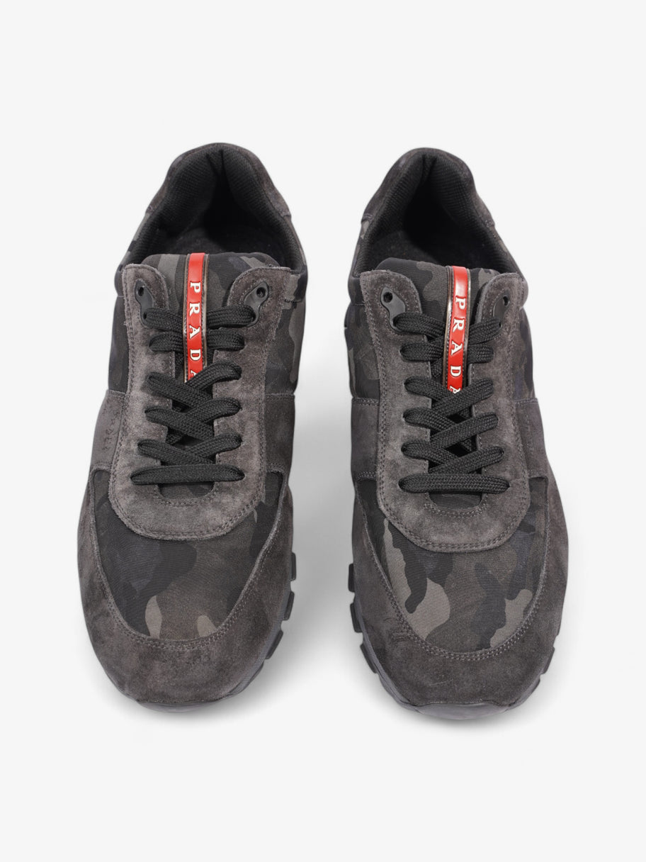 Prada Camo Sneakers Black / Grey / Khaki Suede EU 45 UK 11 Image 8