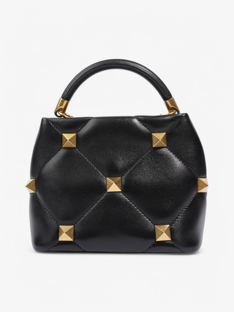 Valentino Roman Stud Top Handle Black Nappa Leather Mini Image 4