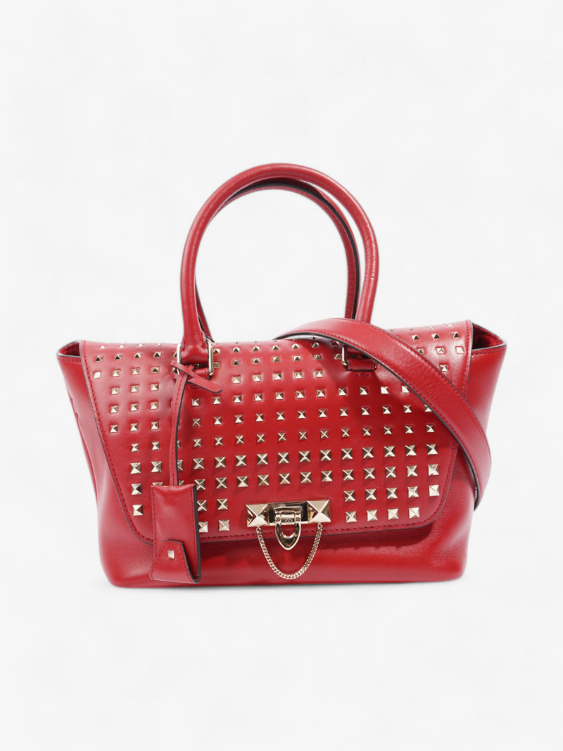  Valentino Rockstud Demilune Red Leather