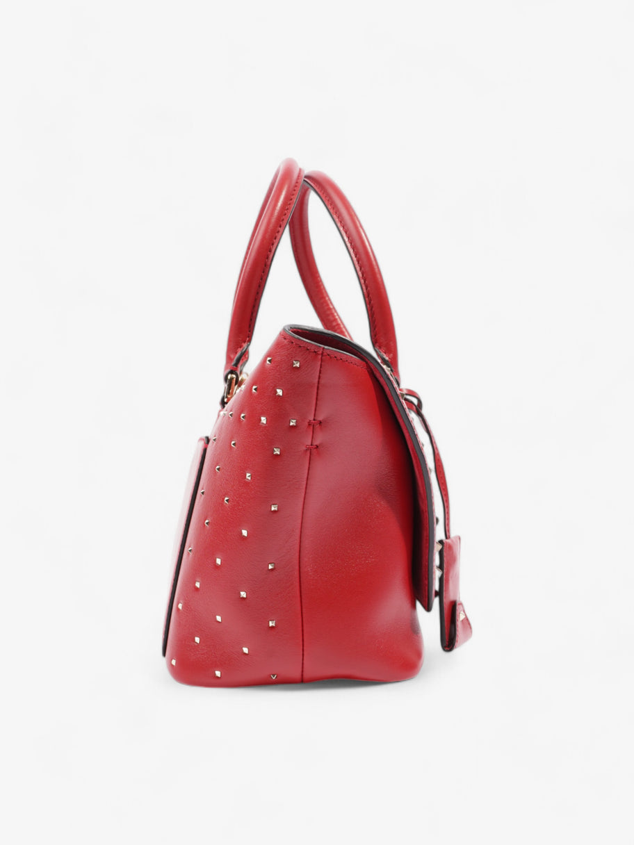 Valentino Rockstud Demilune Red Leather Image 5