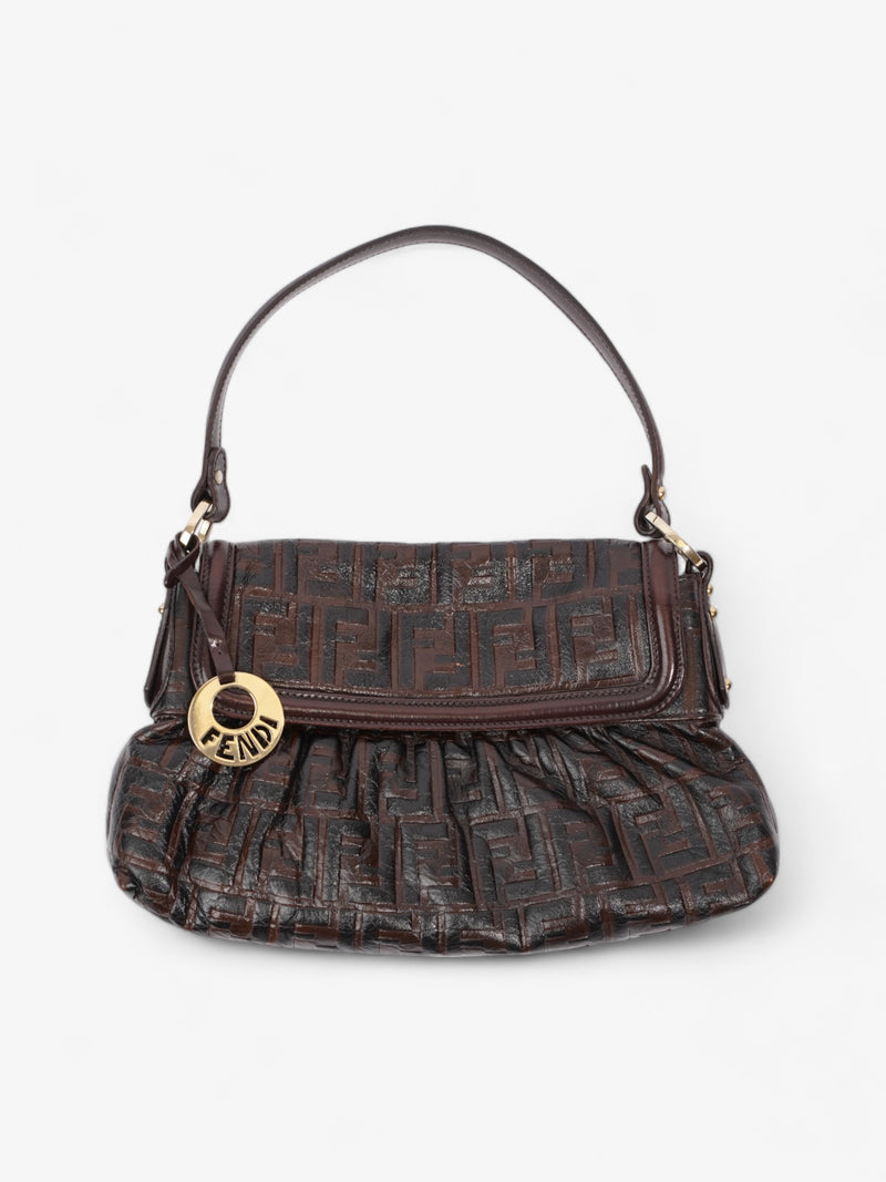  Fendi Chef Dark Brown Zucca Leather Medium