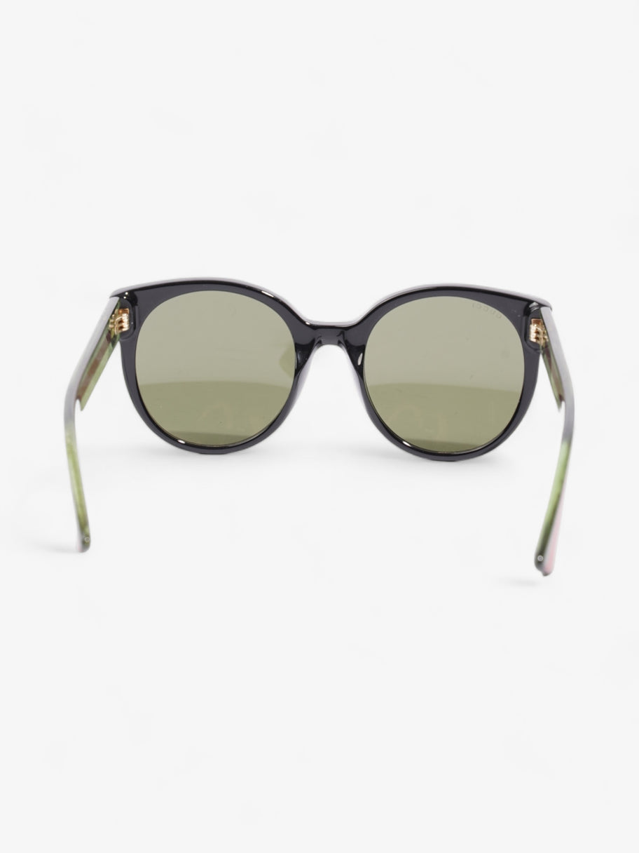 Gucci Round Sunglasses Black / Green / Red Acetate 140mm Image 3