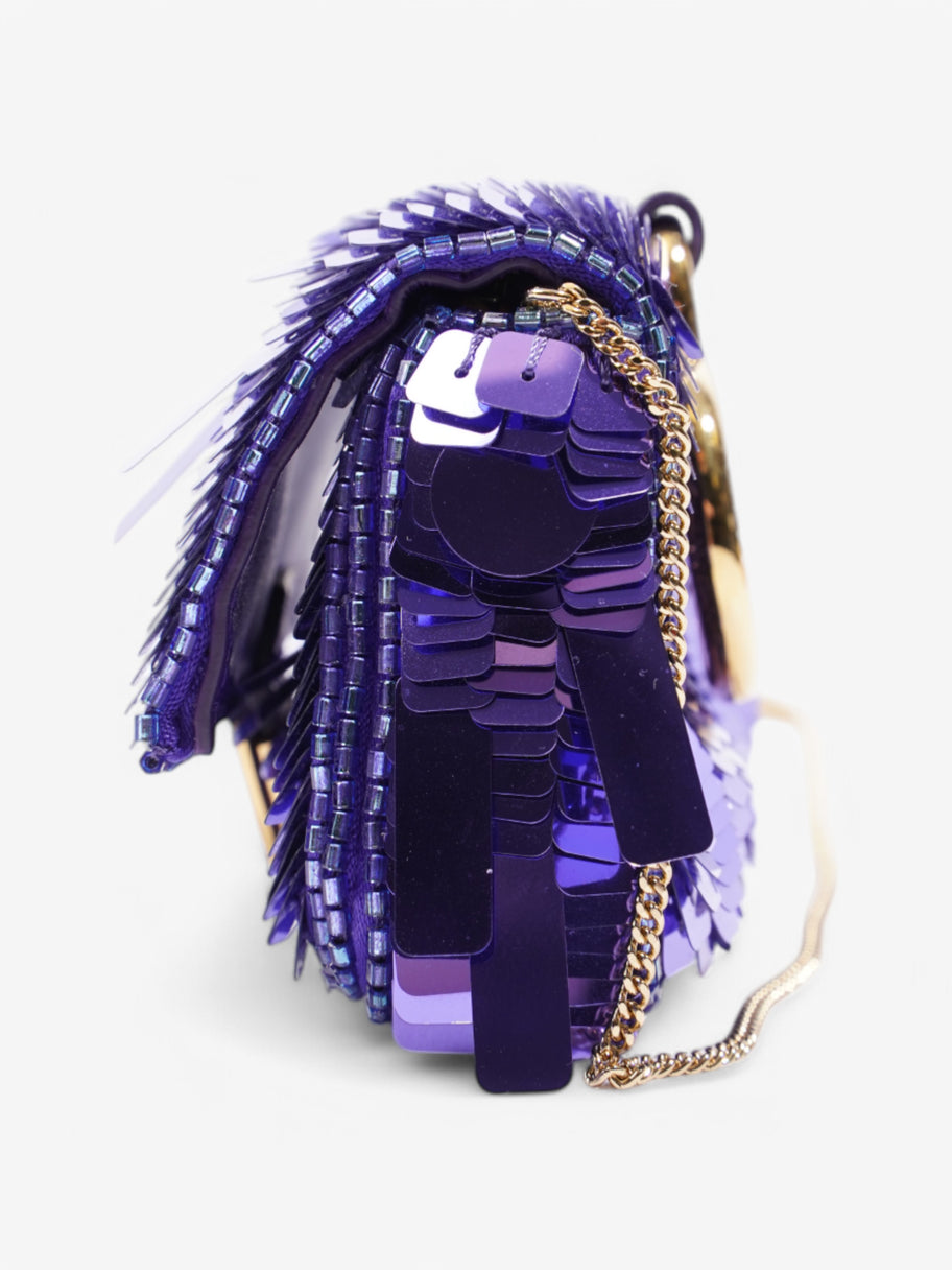 Fendi Baguette Purple Sequin Micro Image 3