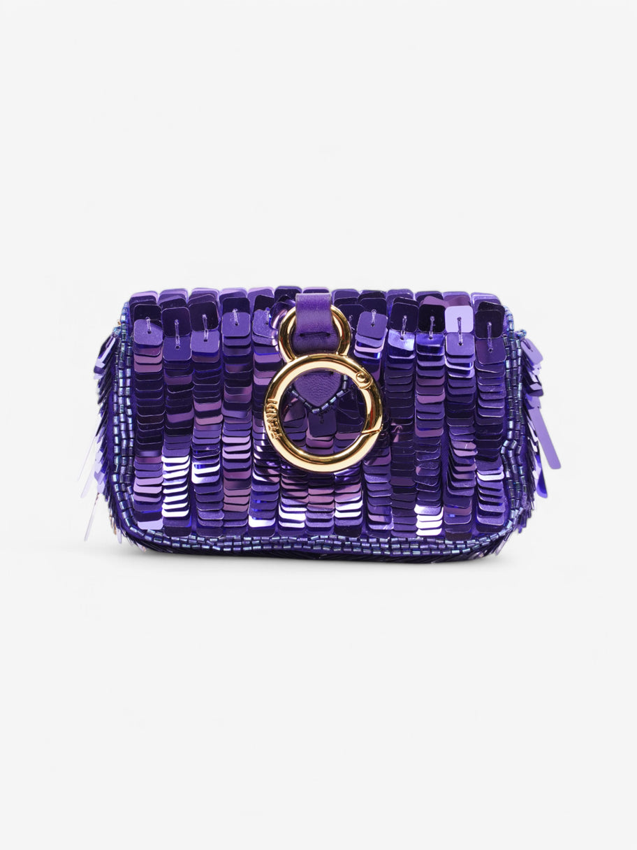 Fendi Baguette Purple Sequin Micro Image 4