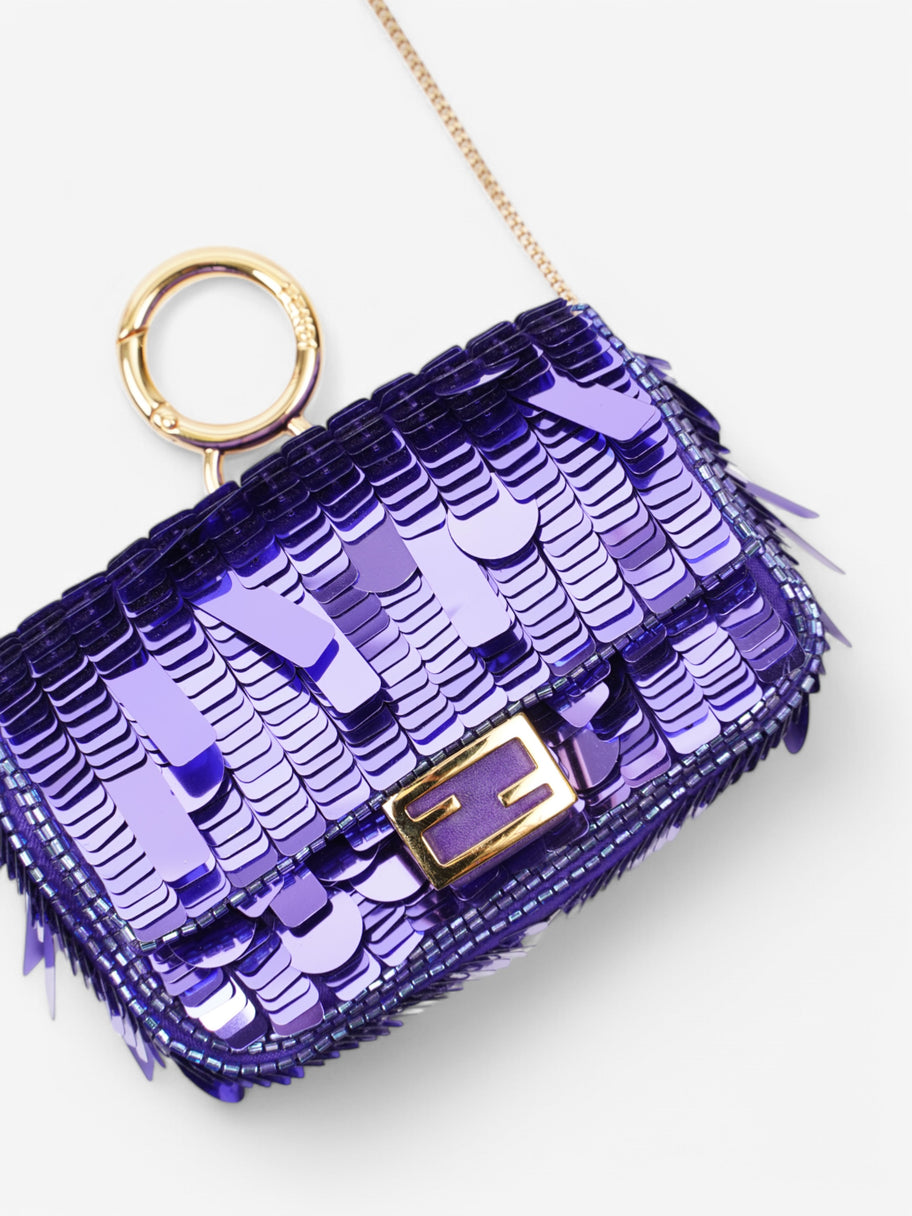 Fendi Baguette Purple Sequin Micro Image 7