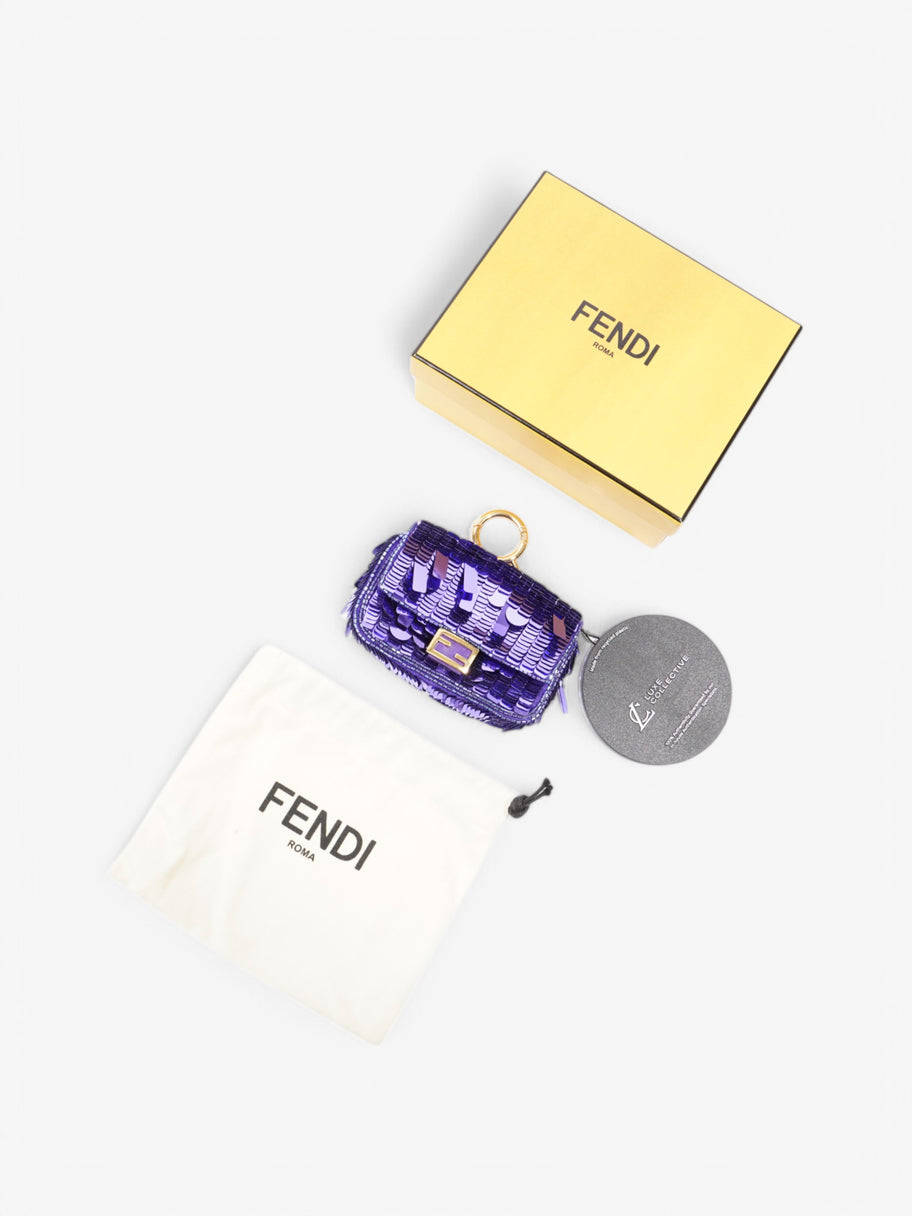 Fendi Baguette Purple Sequin Micro Image 9