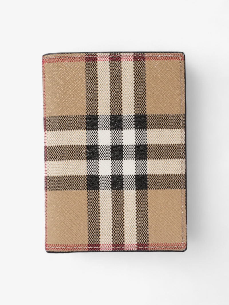  Burberry Check Folding Wallet Vintage Check Coated Canvas