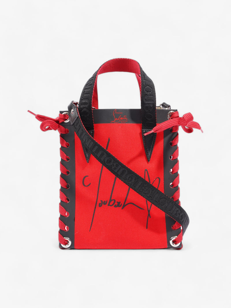  Christian Louboutin Cabalace Shopper Tote Red / Black Canvas Mini