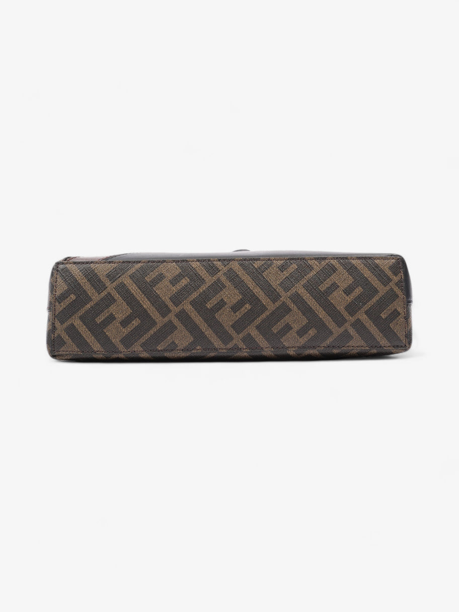 Fendi Diagonal Flat Pouch Tobacco / Black Coated Canvas Image 6