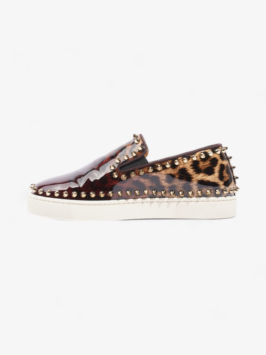 Christian Louboutin Pik Boat Bronze / Leopard Patent Leather EU 35.5 UK 2.5 Image 3