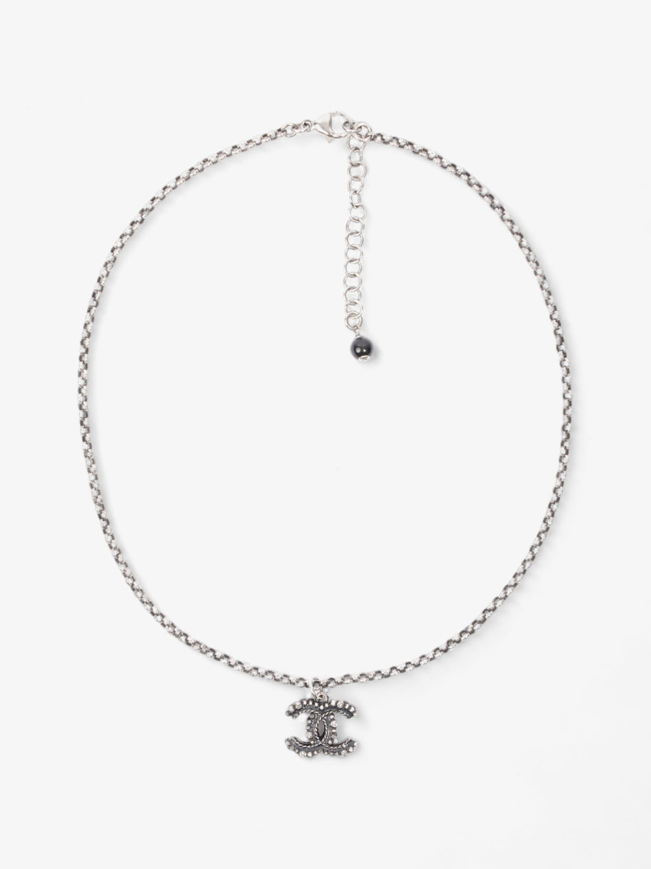 Chanel CC Necklace Silver Tone Base Metal Image 1