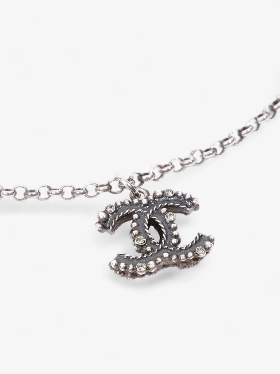 Chanel CC Necklace Silver Tone Base Metal Image 2