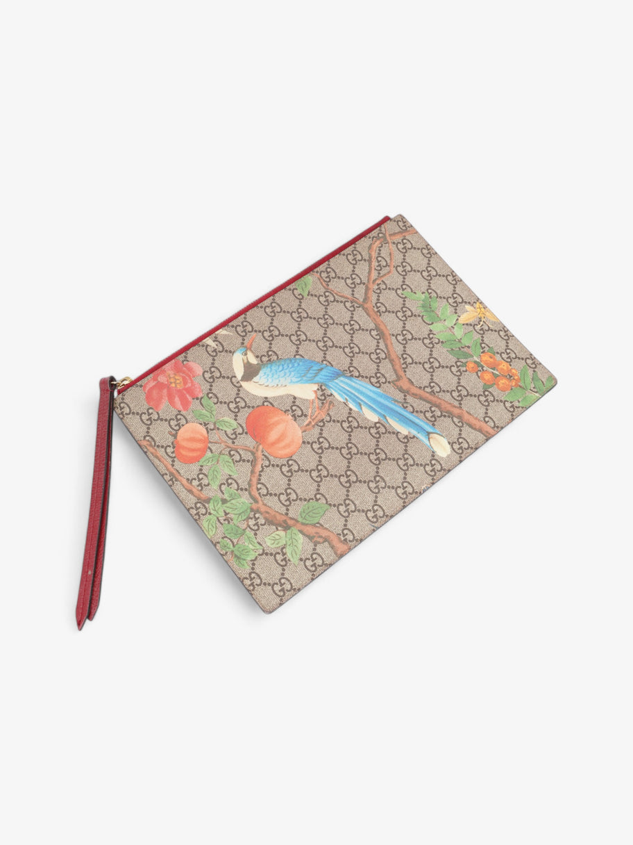 Gucci Floral Bird Clutch Supreme Coated Canvas Image 4