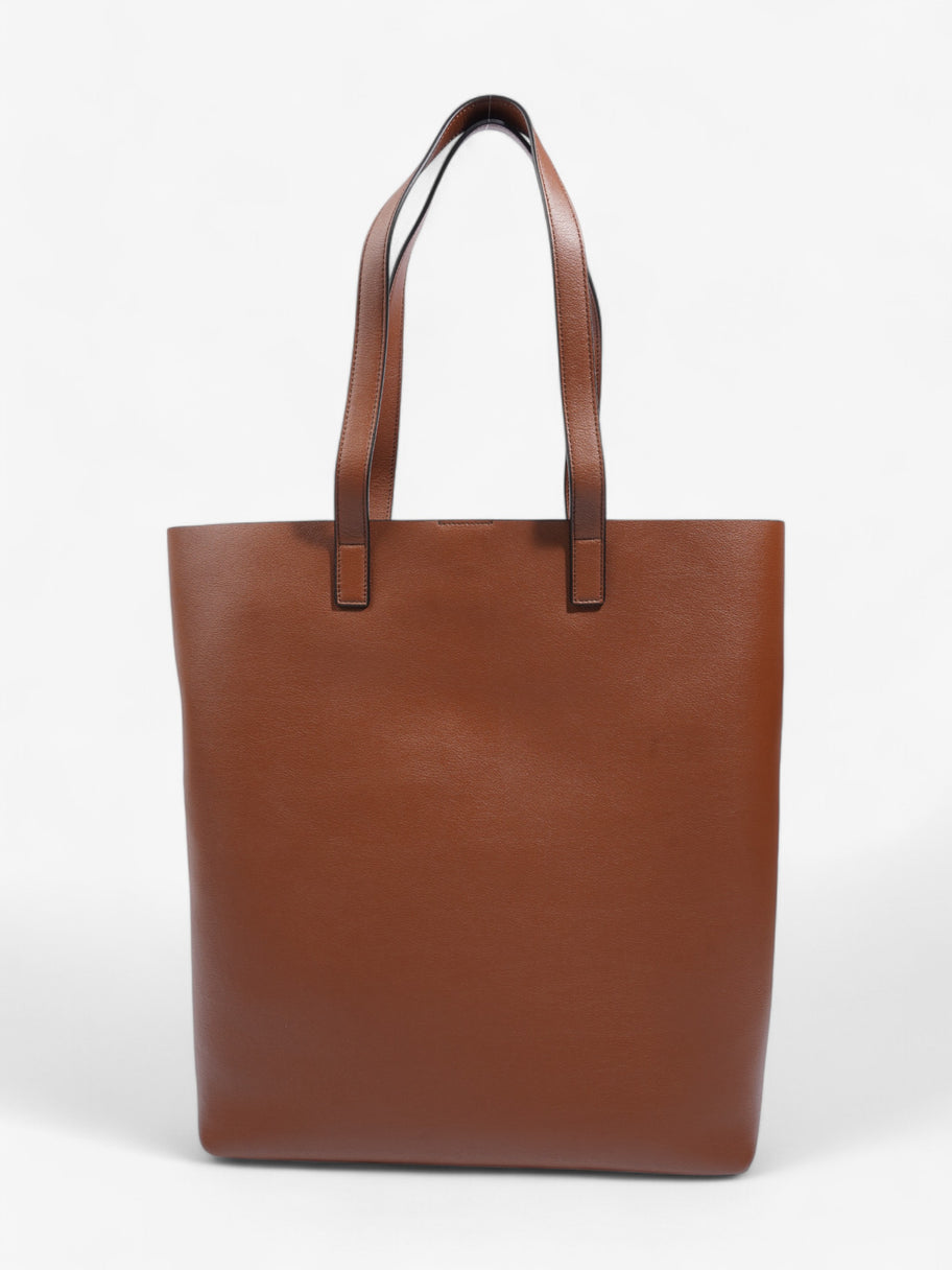 Saint Laurent Shopping Bag Brown Calfskin Leather N/S Image 4