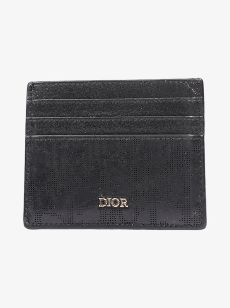  Christian Dior Oblique Galaxy Card Holder Black Leather